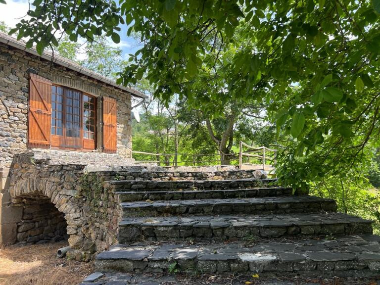 Maison en pierre avec grand terrain