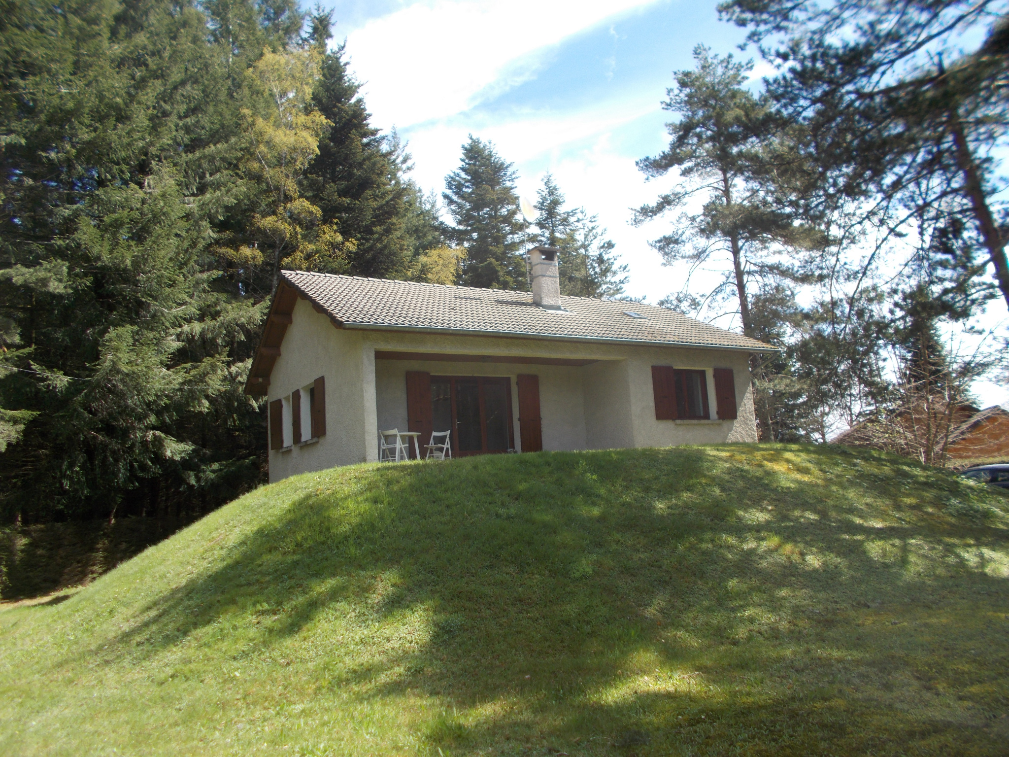 Maison indépendante sur terrain partiellement boisé