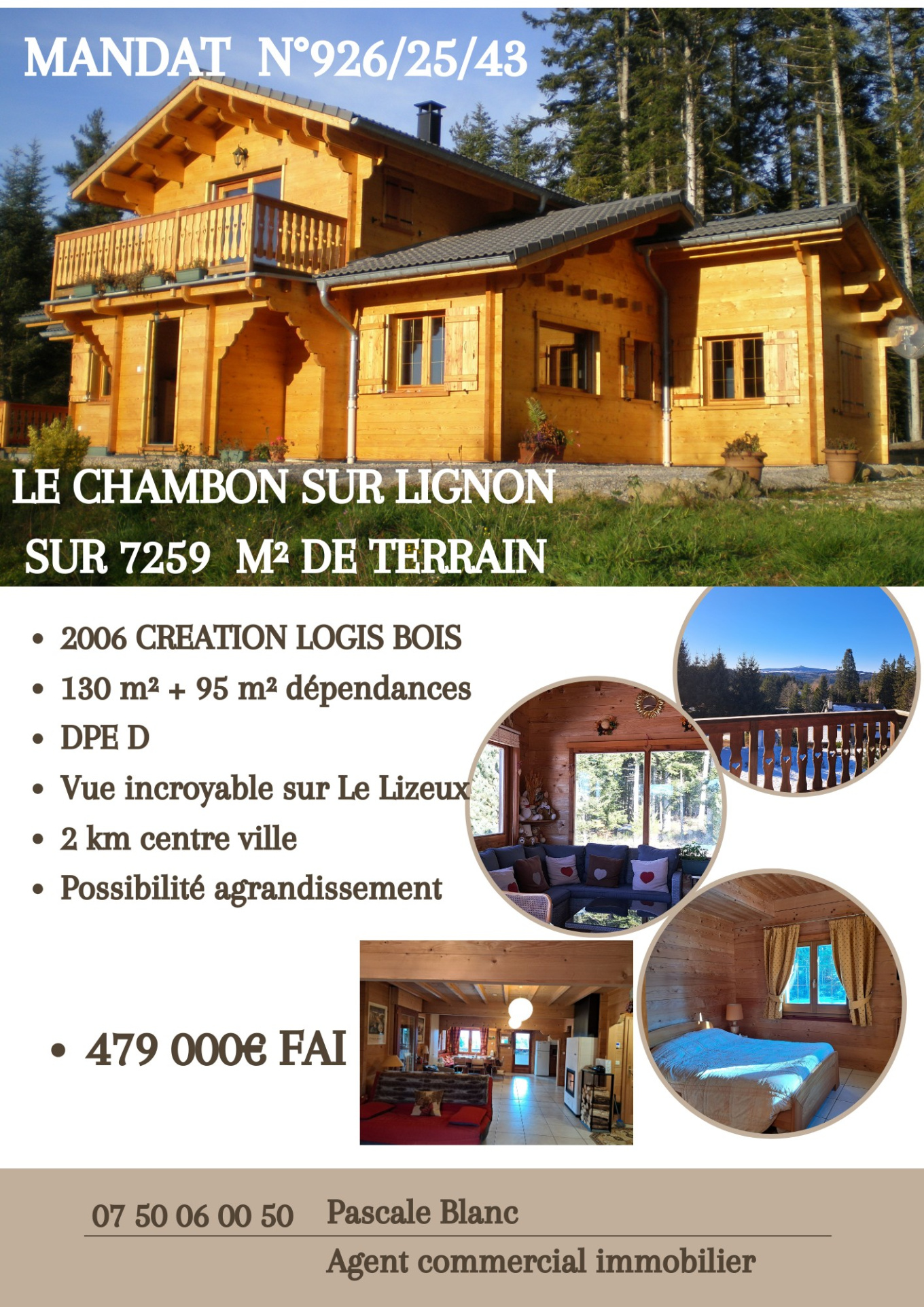 Magnifique Chalet en madrier sur 7259 m2 de terrain