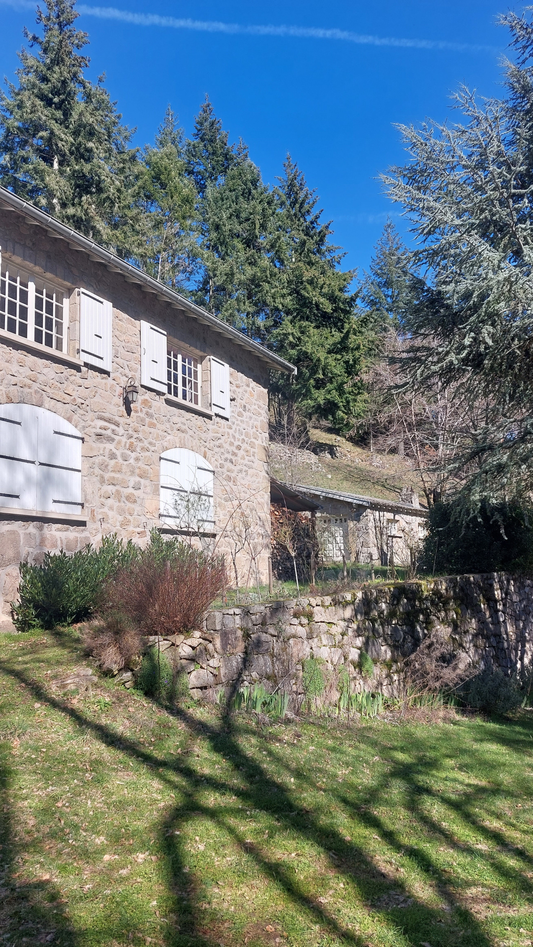 Maison en pierre avec grand terrain