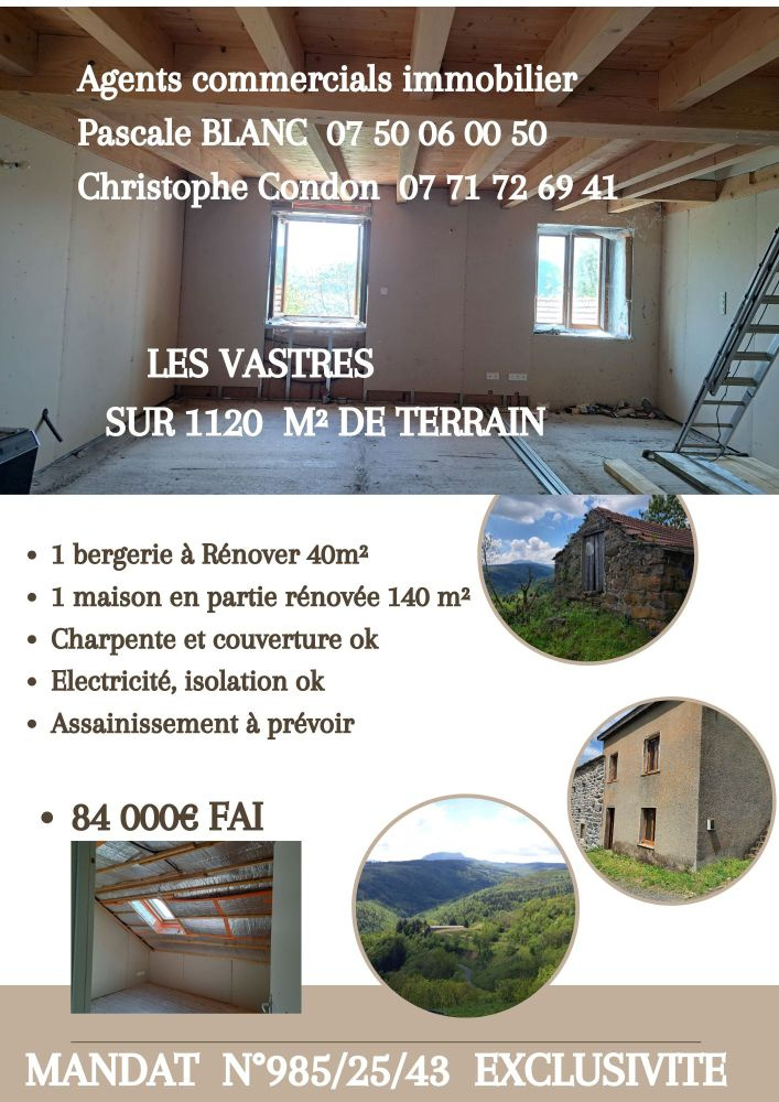 Maison en pierre en partie rénovée et petite bergerie